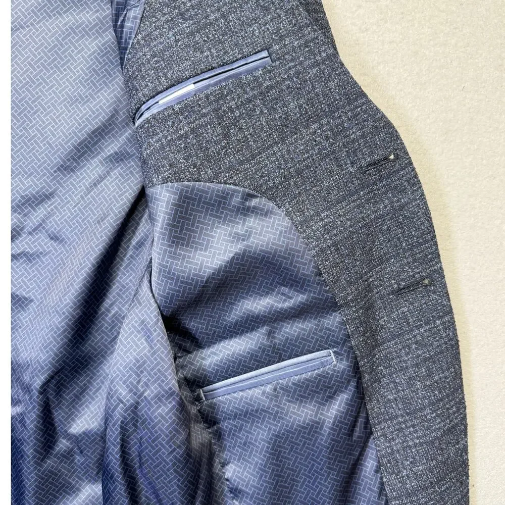 Ted Baker Men's Modern-Fit Blue Boucle Sport Coat - Blue 36S $295